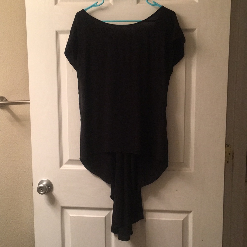 High Low Top Shop Black Tunic with Sheer Sides